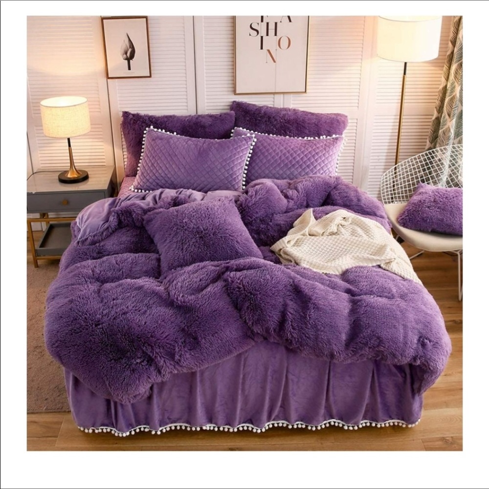 3 Pcs Luxury Plush Shaggy Duvet Cover Set